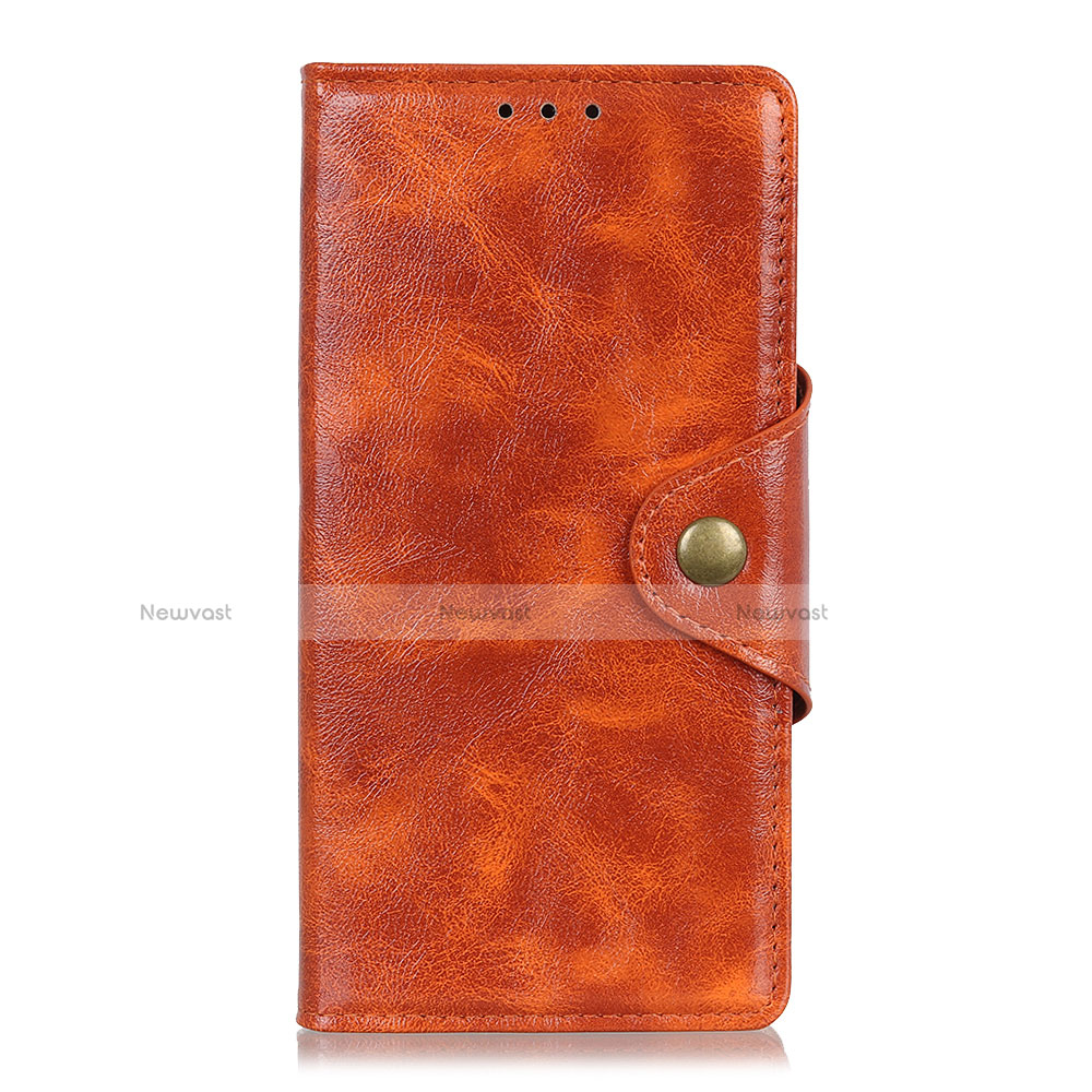 Leather Case Stands Flip Cover L01 Holder for Xiaomi Redmi Note 9S Orange