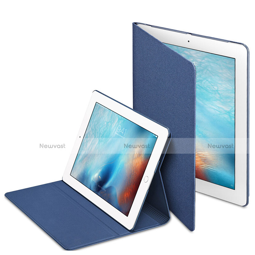 Leather Case Stands Flip Cover L02 for Apple iPad 2 Blue