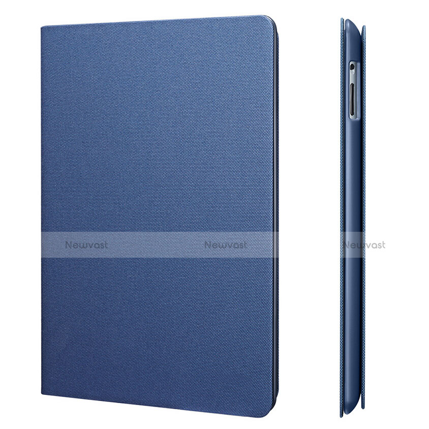 Leather Case Stands Flip Cover L02 for Apple iPad 2 Blue