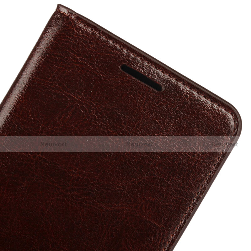 Leather Case Stands Flip Cover L02 for Apple iPhone 6 Brown