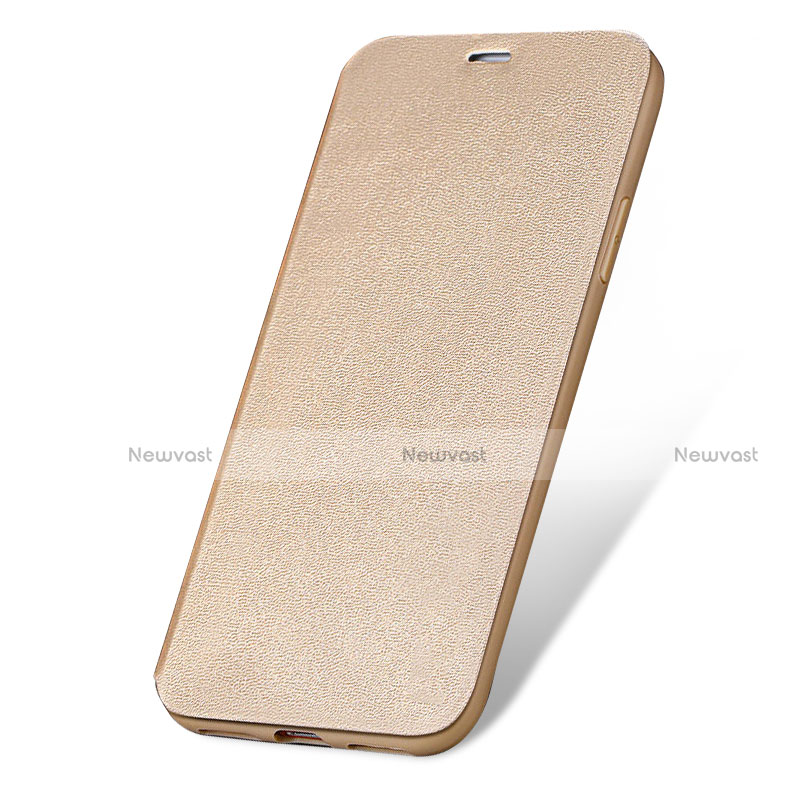 Leather Case Stands Flip Cover L02 for Apple iPhone 7 Plus Gold