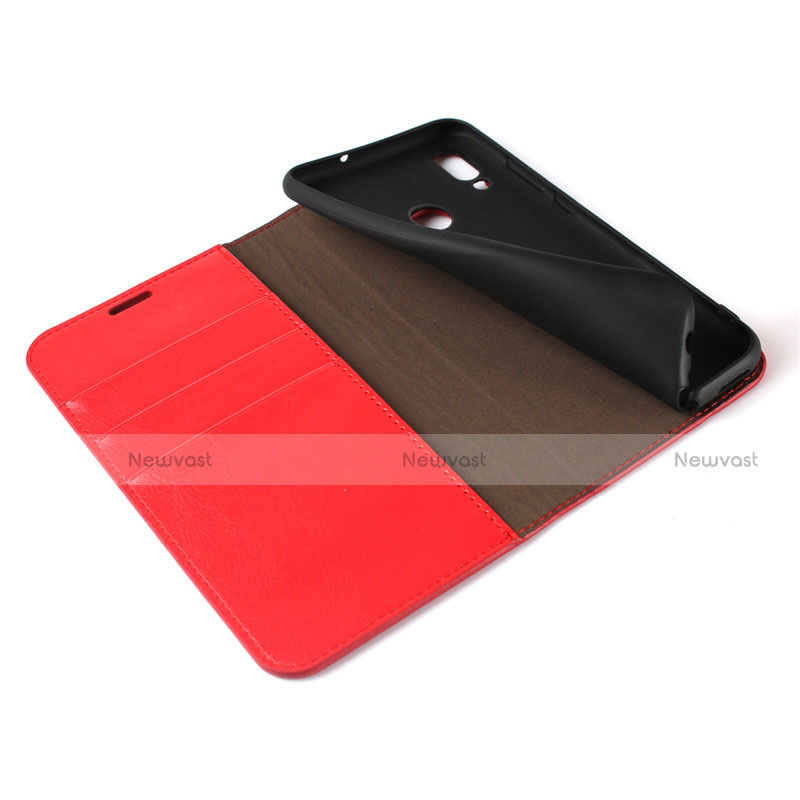 Leather Case Stands Flip Cover L02 for Huawei Honor 10 Lite Red