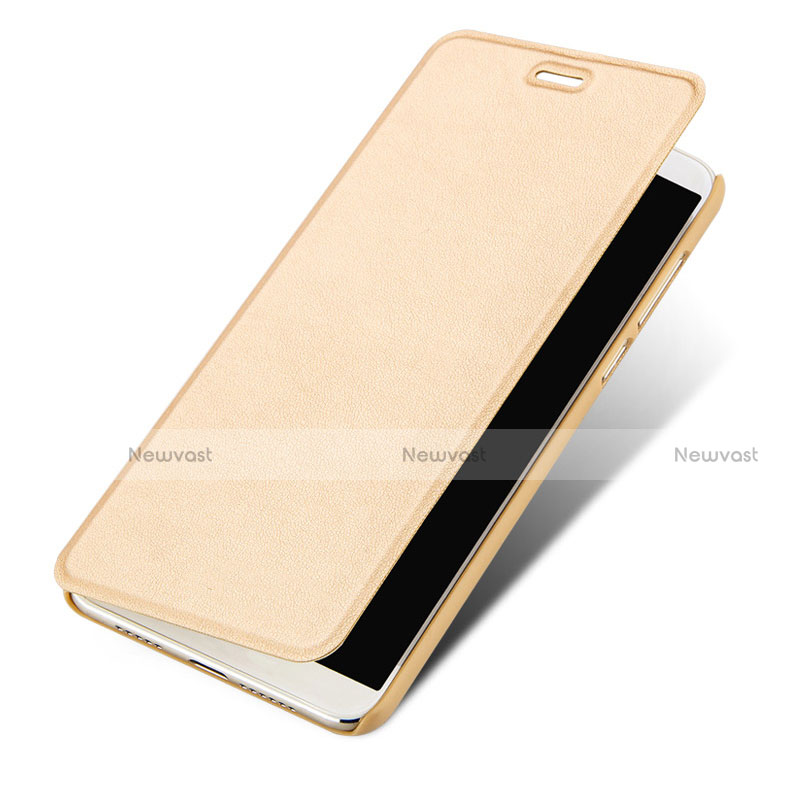 Leather Case Stands Flip Cover L02 for Huawei Honor 6C Pro Gold