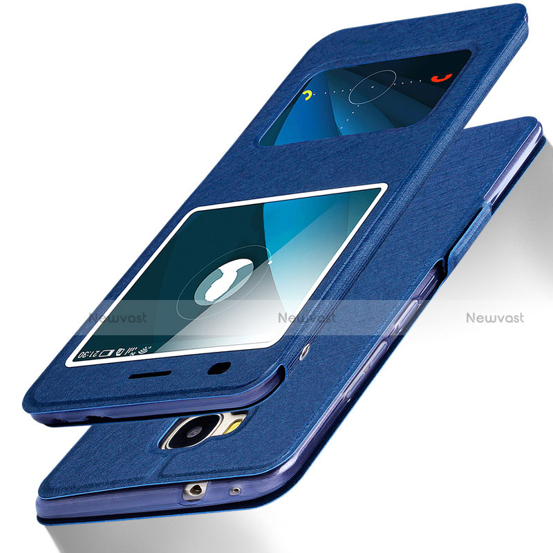 Leather Case Stands Flip Cover L02 for Huawei Honor Play 5X Blue