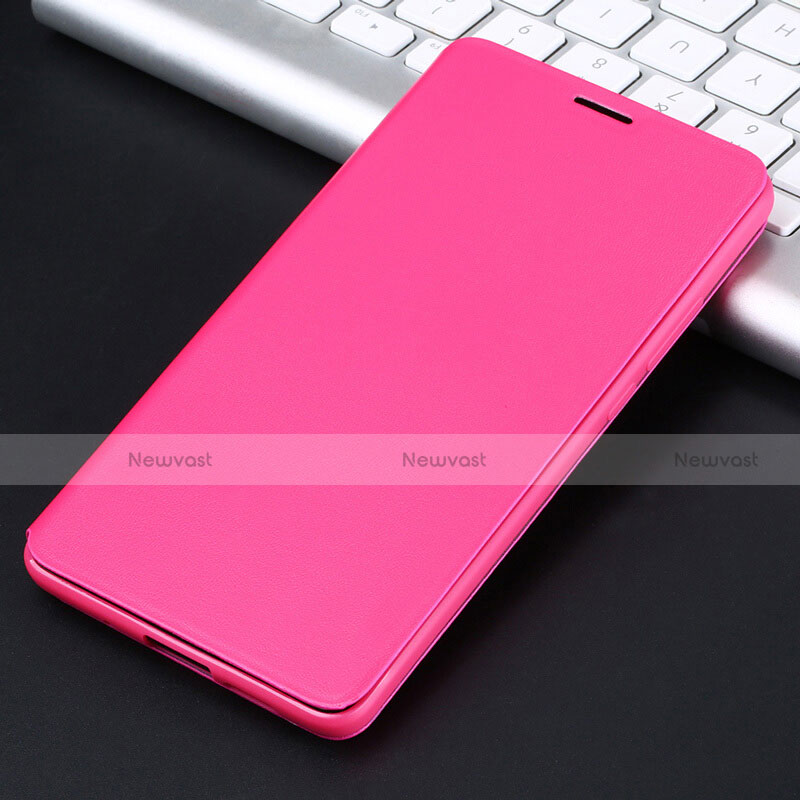 Leather Case Stands Flip Cover L02 for Huawei Mate 10 Hot Pink