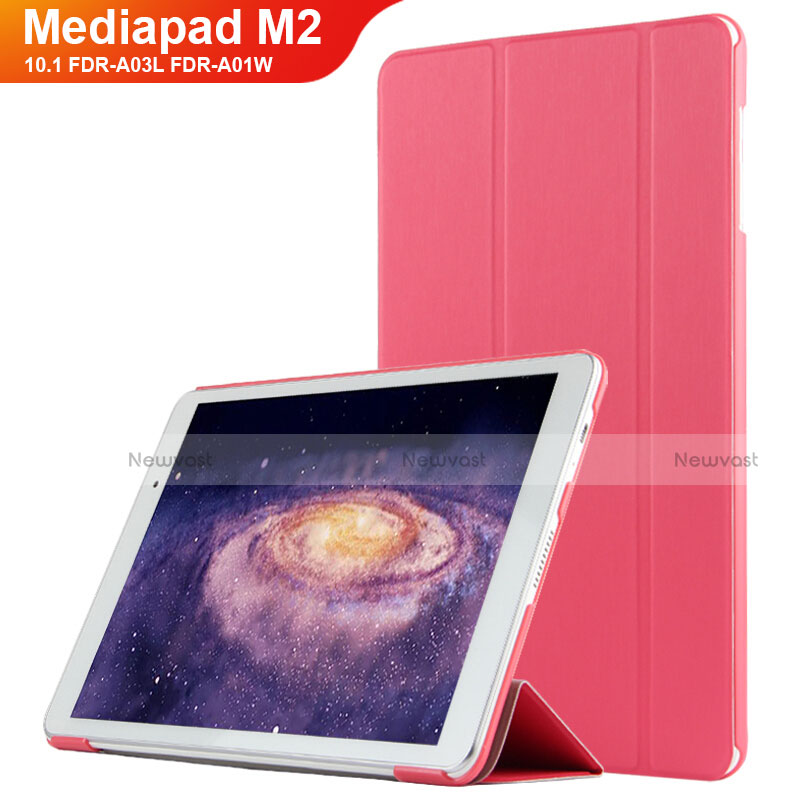 Leather Case Stands Flip Cover L02 for Huawei MediaPad M2 10.1 FDR-A03L FDR-A01W Red