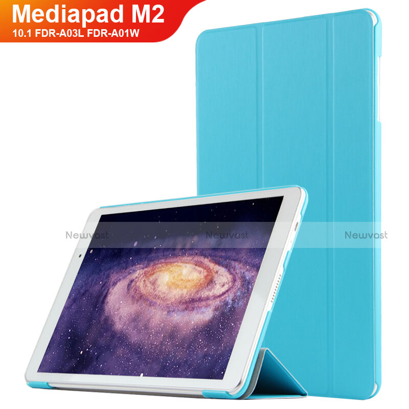 Leather Case Stands Flip Cover L02 for Huawei MediaPad M2 10.1 FDR-A03L FDR-A01W Sky Blue