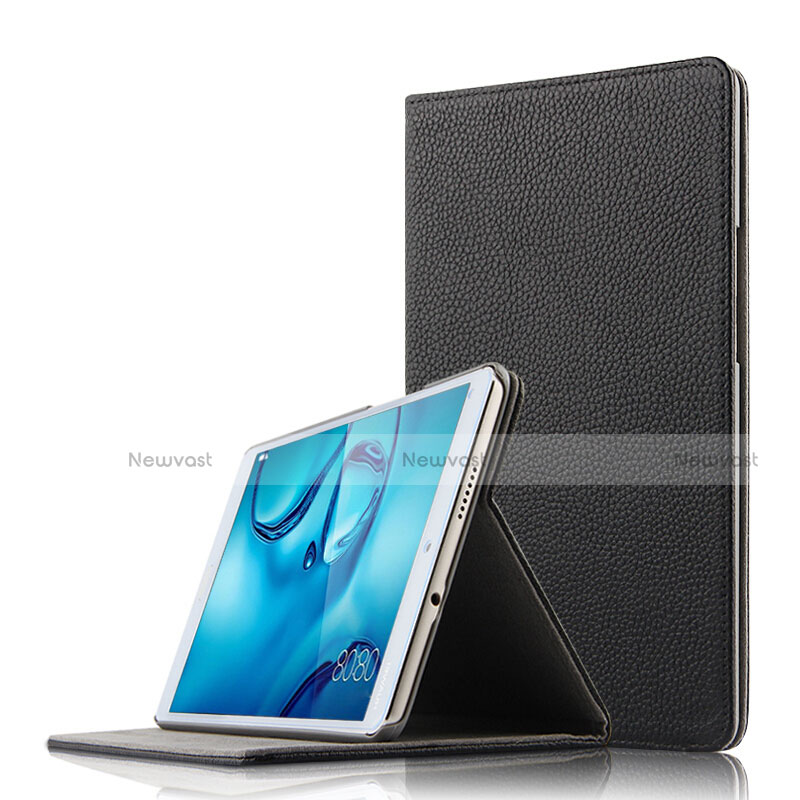 Leather Case Stands Flip Cover L02 for Huawei Mediapad M3 8.4 BTV-DL09 BTV-W09 Black