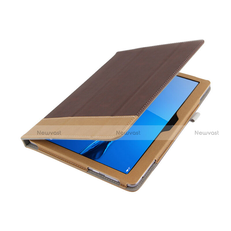 Leather Case Stands Flip Cover L02 for Huawei MediaPad M3 Lite 10.1 BAH-W09 Brown