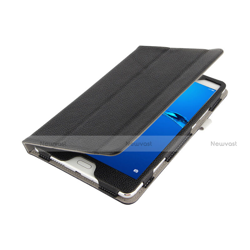 Leather Case Stands Flip Cover L02 for Huawei MediaPad M3 Lite 8.0 CPN-W09 CPN-AL00 Black