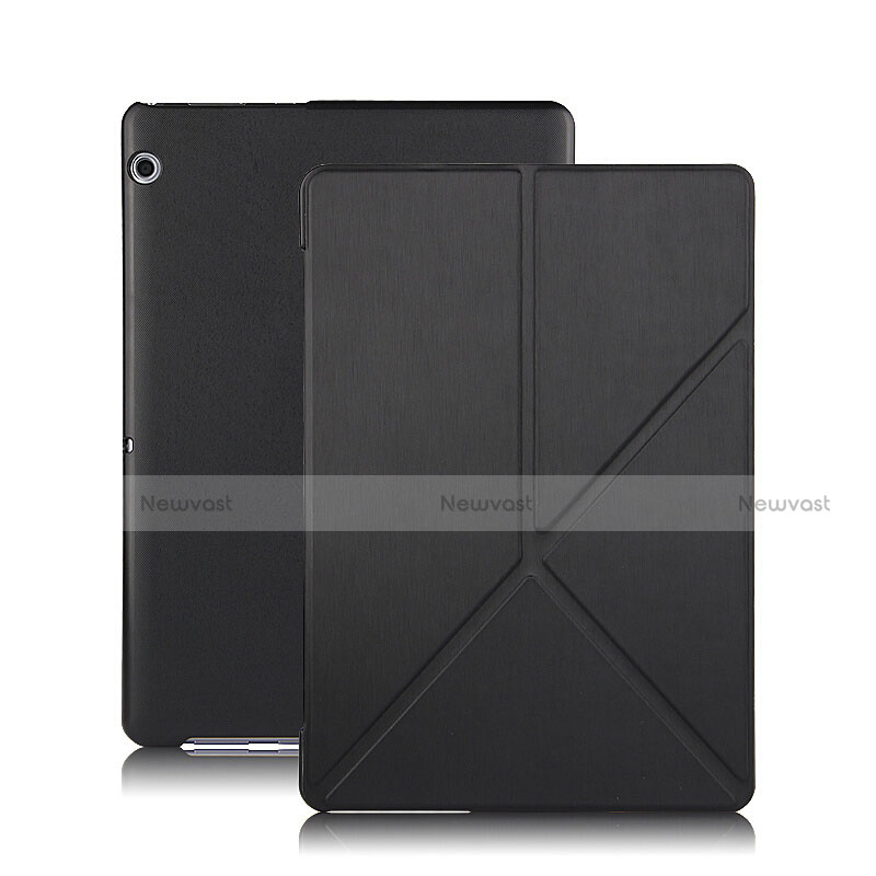 Leather Case Stands Flip Cover L02 for Huawei MediaPad T3 10 AGS-L09 AGS-W09 Black