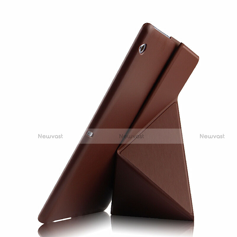 Leather Case Stands Flip Cover L02 for Huawei MediaPad T3 10 AGS-L09 AGS-W09 Brown