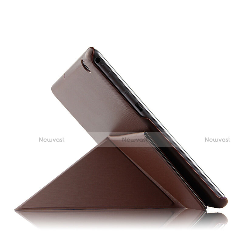 Leather Case Stands Flip Cover L02 for Huawei MediaPad T3 10 AGS-L09 AGS-W09 Brown