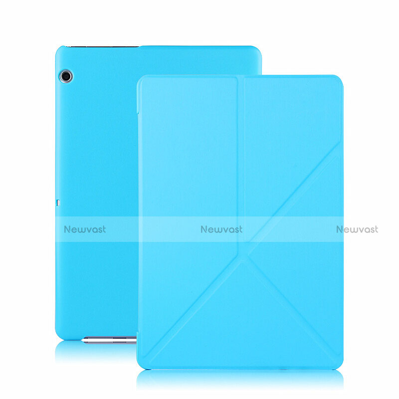 Leather Case Stands Flip Cover L02 for Huawei MediaPad T3 10 AGS-L09 AGS-W09 Sky Blue