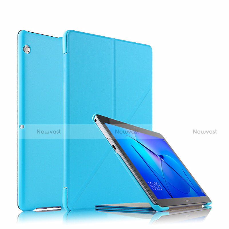 Leather Case Stands Flip Cover L02 for Huawei MediaPad T3 10 AGS-L09 AGS-W09 Sky Blue