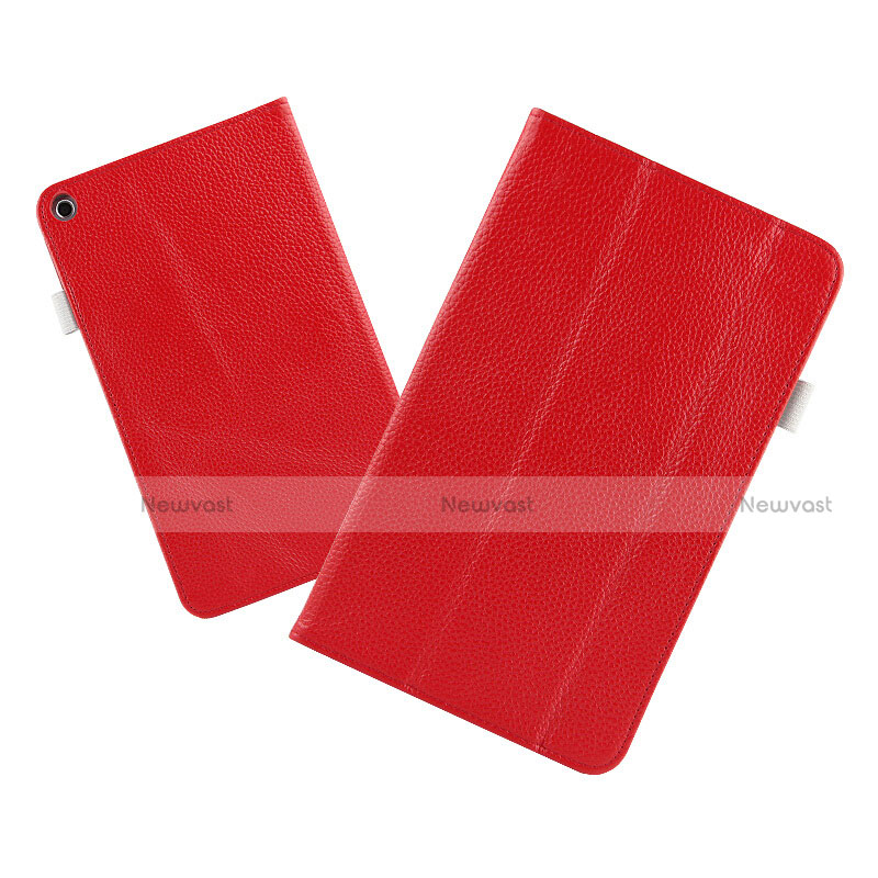 Leather Case Stands Flip Cover L02 for Huawei MediaPad T3 8.0 KOB-W09 KOB-L09 Red