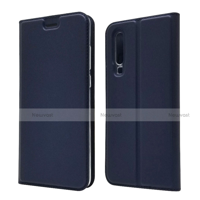 Leather Case Stands Flip Cover L02 for Huawei P30 Blue