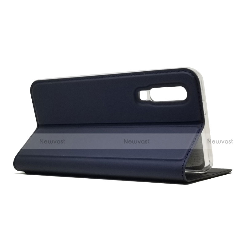 Leather Case Stands Flip Cover L02 for Huawei P30 Blue