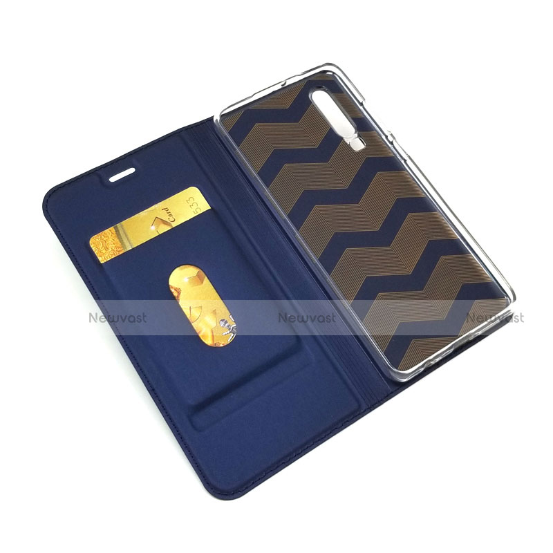 Leather Case Stands Flip Cover L02 for Huawei P30 Blue