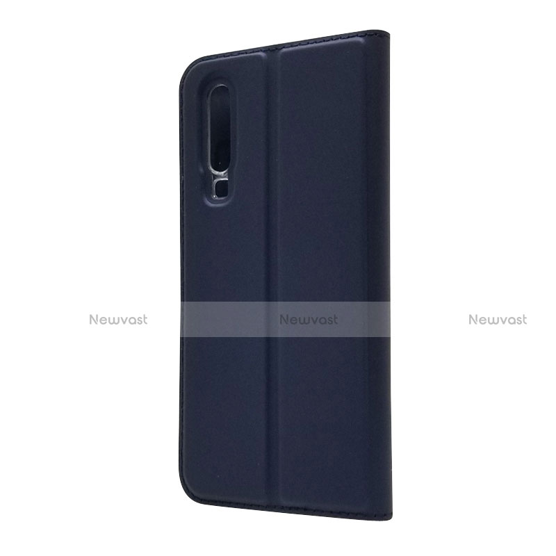 Leather Case Stands Flip Cover L02 for Huawei P30 Blue