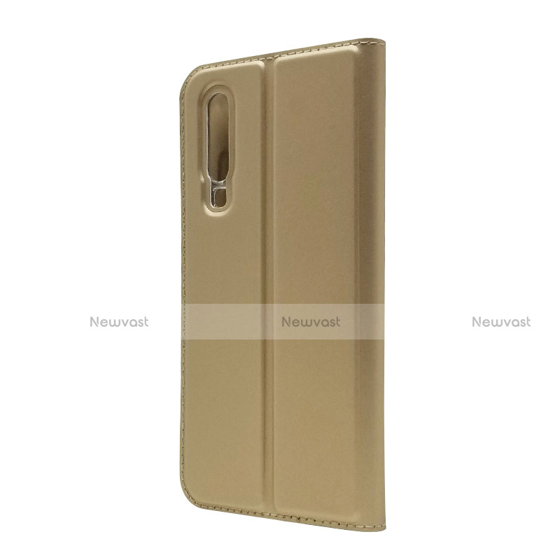 Leather Case Stands Flip Cover L02 for Huawei P30 Gold