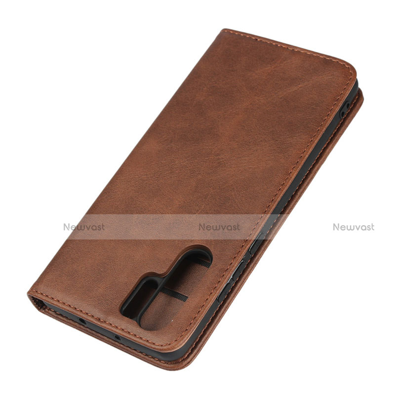 Leather Case Stands Flip Cover L02 for Huawei P30 Pro New Edition Brown