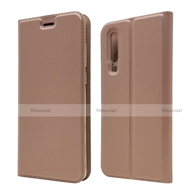 Leather Case Stands Flip Cover L02 for Huawei P30 Rose Gold