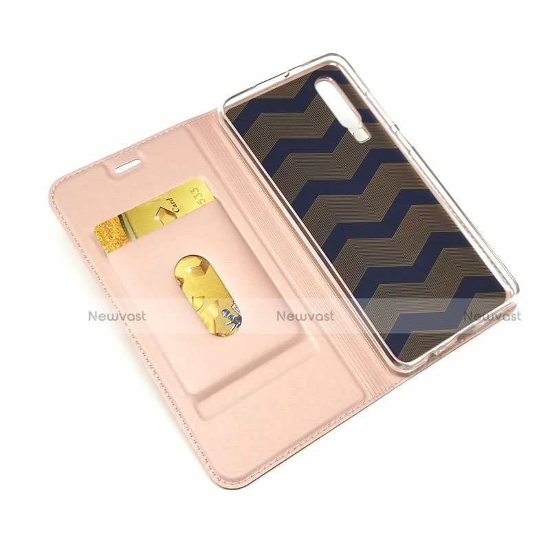 Leather Case Stands Flip Cover L02 for Huawei P30 Rose Gold