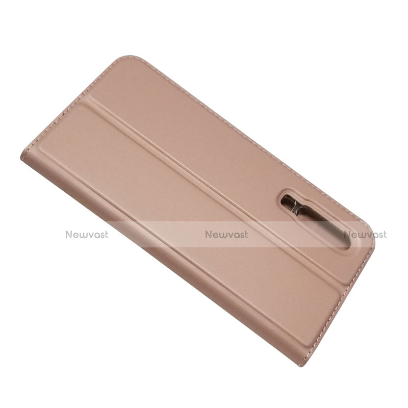 Leather Case Stands Flip Cover L02 for Huawei P30 Rose Gold