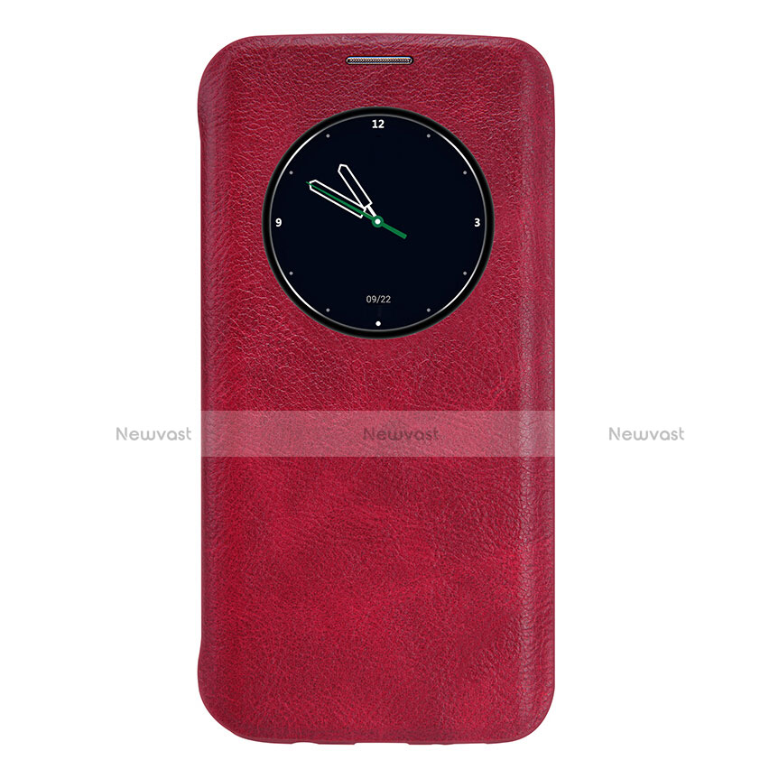 Leather Case Stands Flip Cover L02 for Samsung Galaxy S7 Edge G935F Red