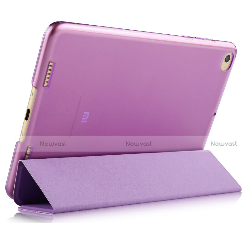 Leather Case Stands Flip Cover L02 for Xiaomi Mi Pad 2 Purple