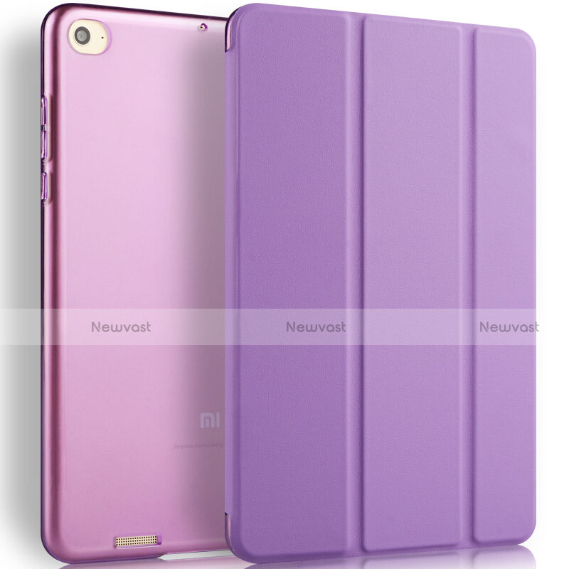 Leather Case Stands Flip Cover L02 for Xiaomi Mi Pad 3 Purple