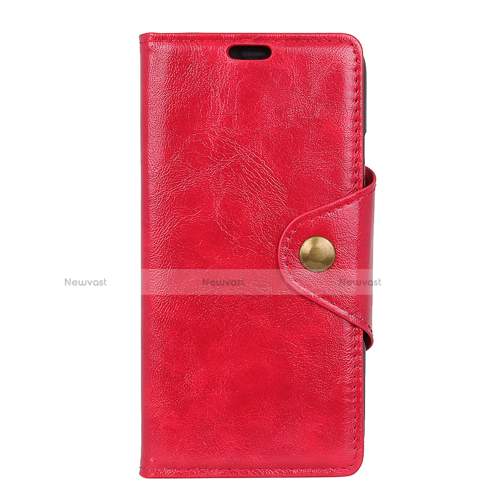 Leather Case Stands Flip Cover L02 Holder for Alcatel 1 Red