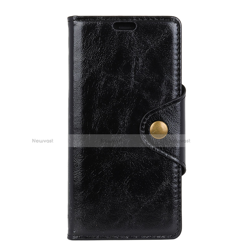 Leather Case Stands Flip Cover L02 Holder for Alcatel 3 Black