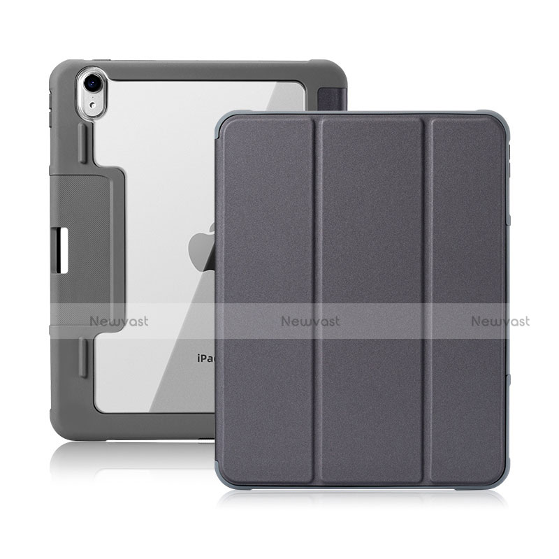 Leather Case Stands Flip Cover L02 Holder for Apple iPad Air 10.9 (2020) Gray