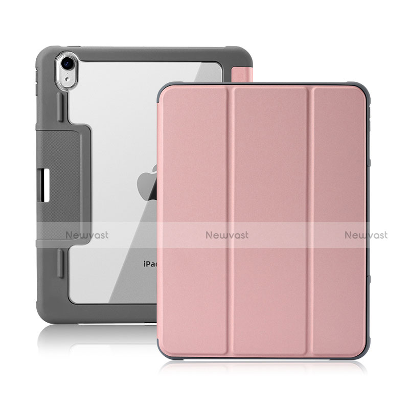 Leather Case Stands Flip Cover L02 Holder for Apple iPad Air 5 10.9 (2022) Pink