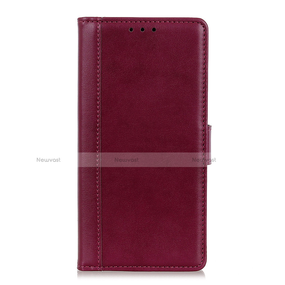 Leather Case Stands Flip Cover L02 Holder for Asus Zenfone Max Plus M2 ZB634KL Red