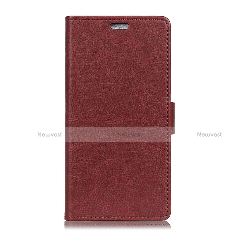 Leather Case Stands Flip Cover L02 Holder for Asus ZenFone V Live Brown