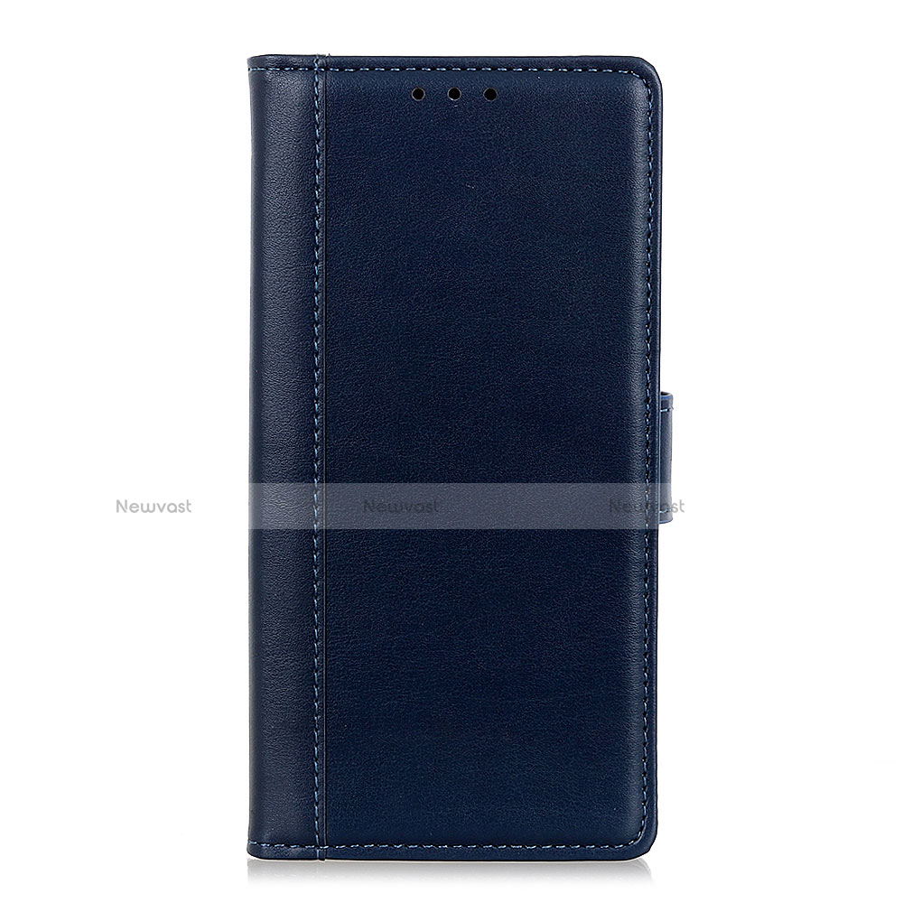 Leather Case Stands Flip Cover L02 Holder for BQ Vsmart joy 1 Plus Blue
