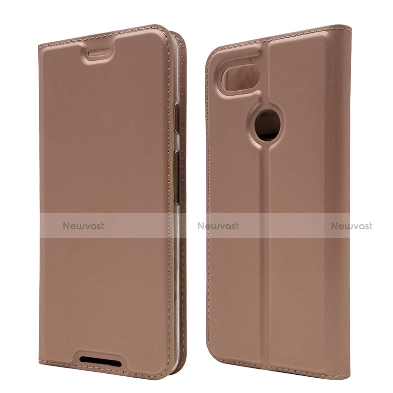 Leather Case Stands Flip Cover L02 Holder for Google Pixel 3 Rose Gold