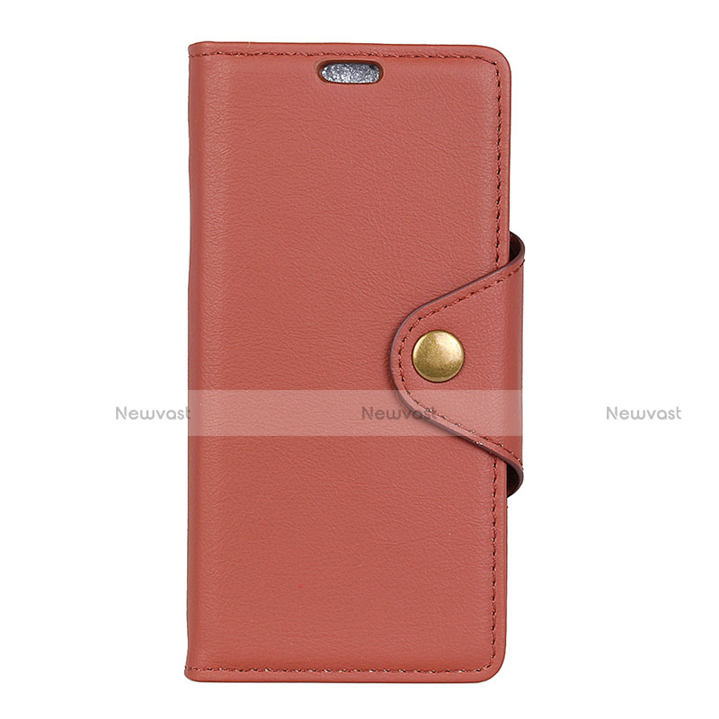 Leather Case Stands Flip Cover L02 Holder for HTC U12 Life Brown