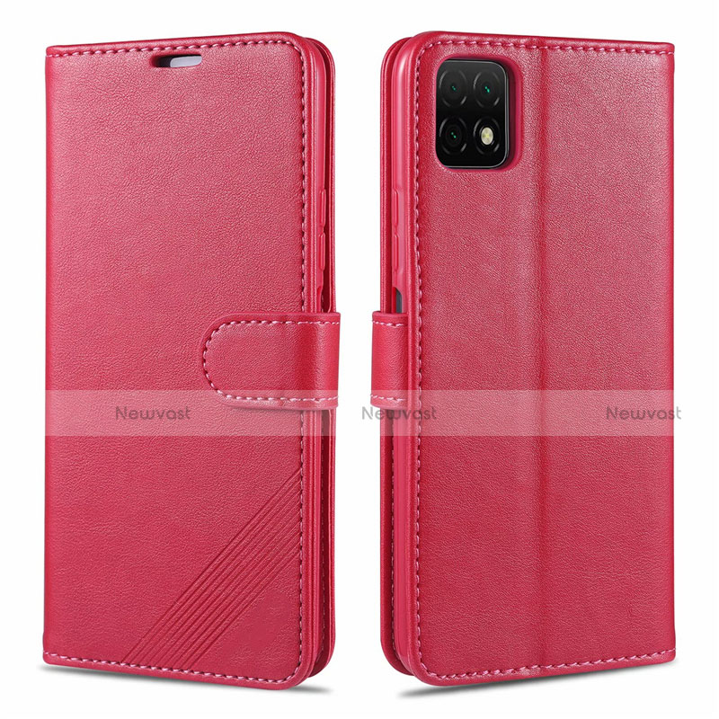 Leather Case Stands Flip Cover L02 Holder for Huawei Enjoy 20 5G Red