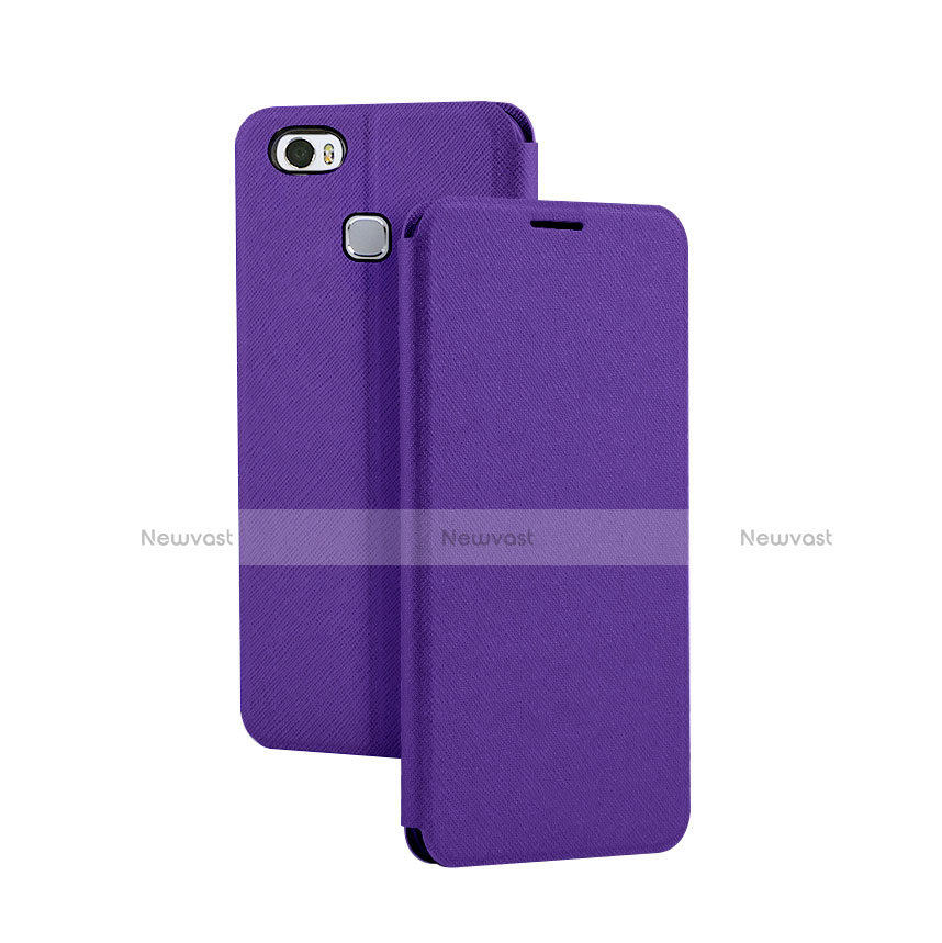 Leather Case Stands Flip Cover L02 Holder for Huawei Honor Note 8 Purple