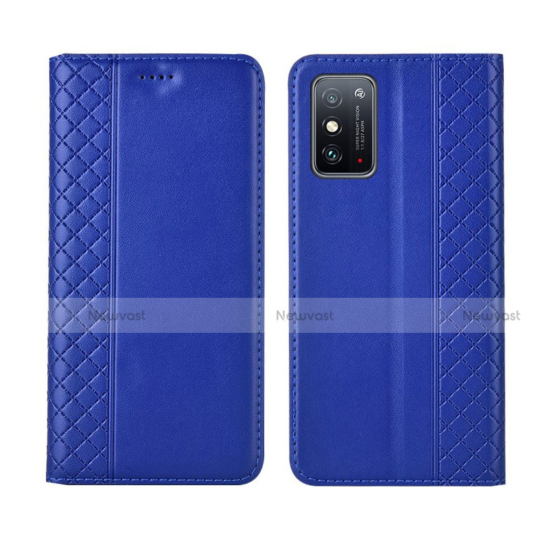 Leather Case Stands Flip Cover L02 Holder for Huawei Honor X10 Max 5G Blue