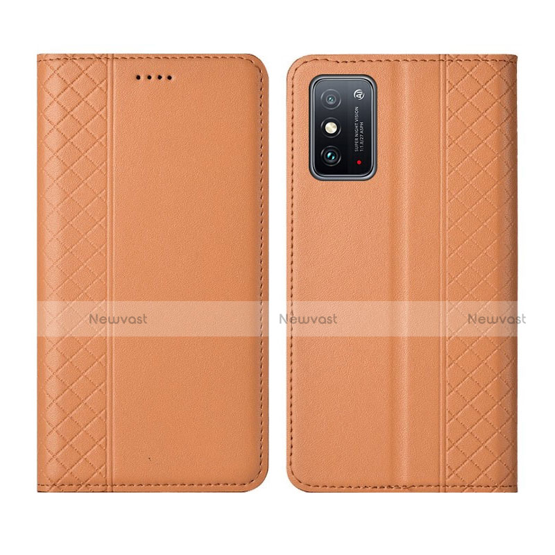 Leather Case Stands Flip Cover L02 Holder for Huawei Honor X10 Max 5G Orange