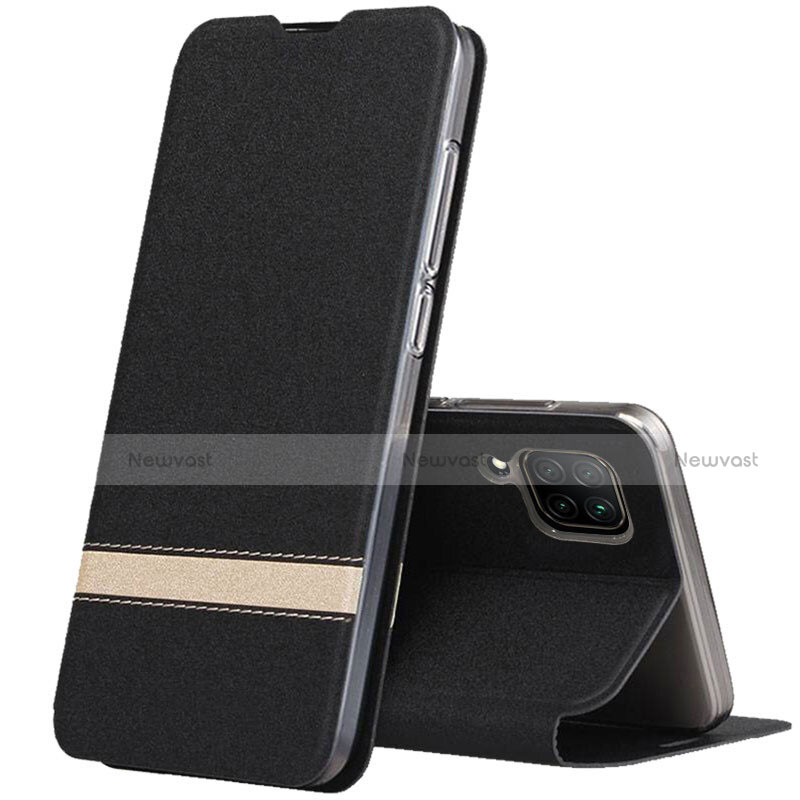 Leather Case Stands Flip Cover L02 Holder for Huawei Nova 7i Black