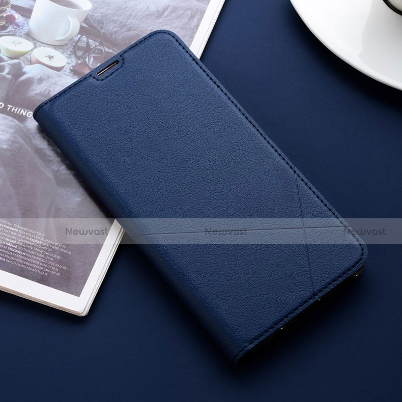 Leather Case Stands Flip Cover L02 Holder for Huawei P Smart Pro (2019) Blue