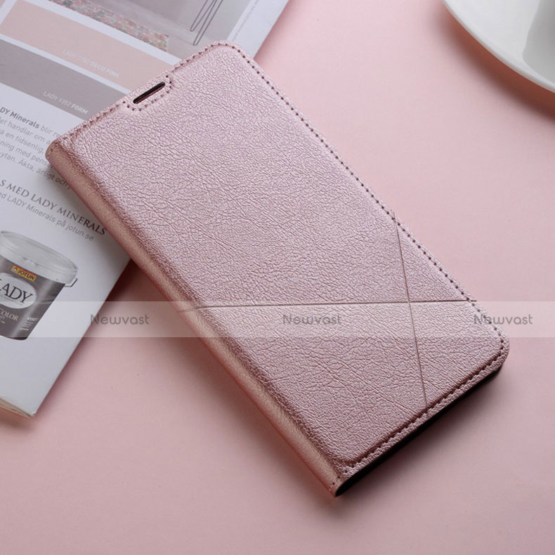 Leather Case Stands Flip Cover L02 Holder for Huawei P Smart Pro (2019) Rose Gold