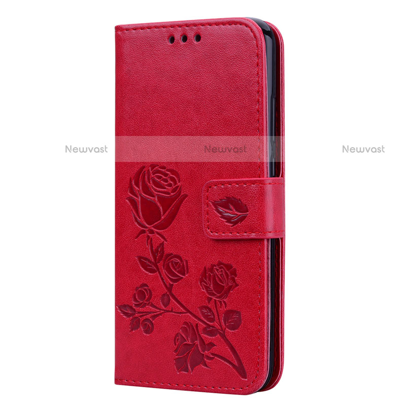 Leather Case Stands Flip Cover L02 Holder for Huawei P20 Lite Red