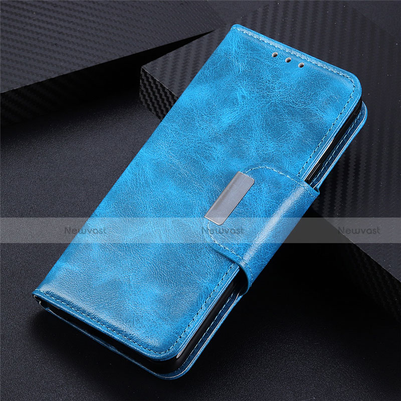 Leather Case Stands Flip Cover L02 Holder for LG K42 Sky Blue